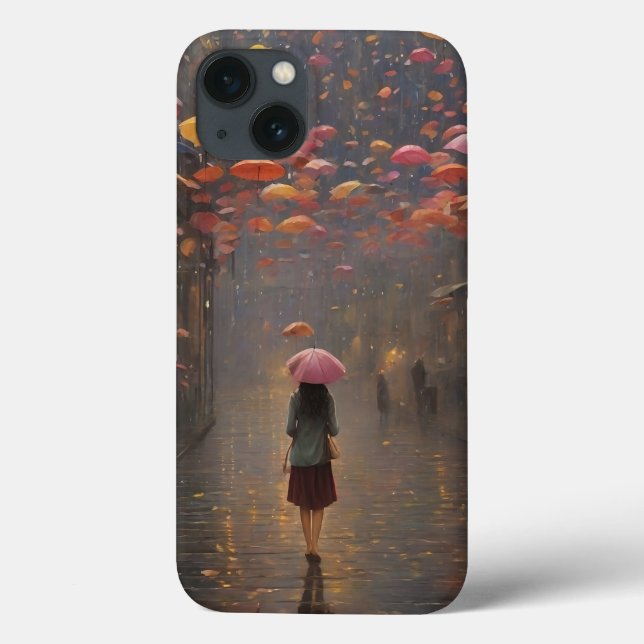 A Girl in a Raining Scene Case-Mate iPhone Case (Back)