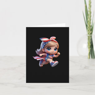 A Girl In Running Sport Sticker Card