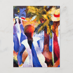 A girl in the greenery by August Macke  Postcard