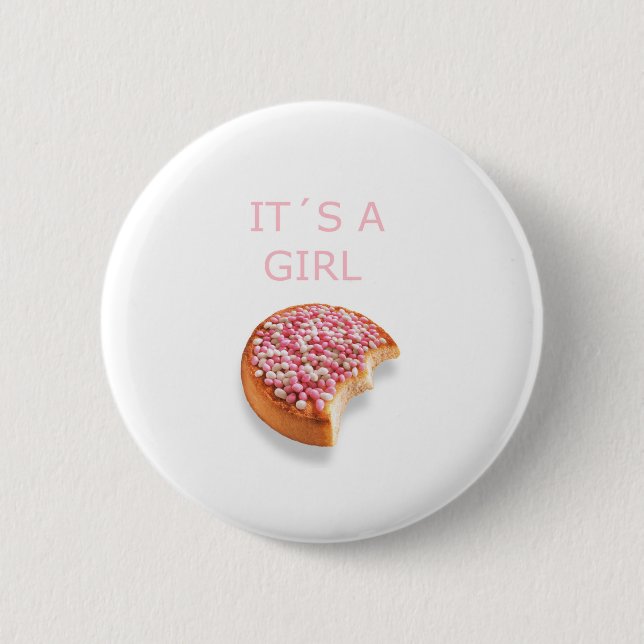 a girl is born button (Front)