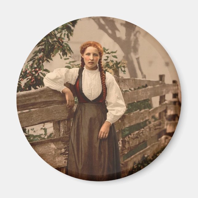 A girl of Voss, Hardanger Fjord, Norway Magnet (Front)