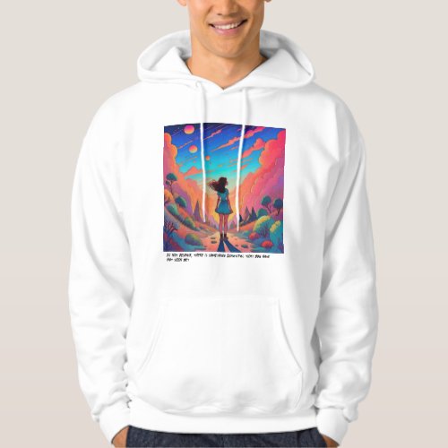 A girl on a journey to a fantasy world Basic Dark  Hoodie