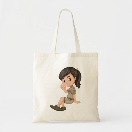 A Girl Scout character Tote Bag