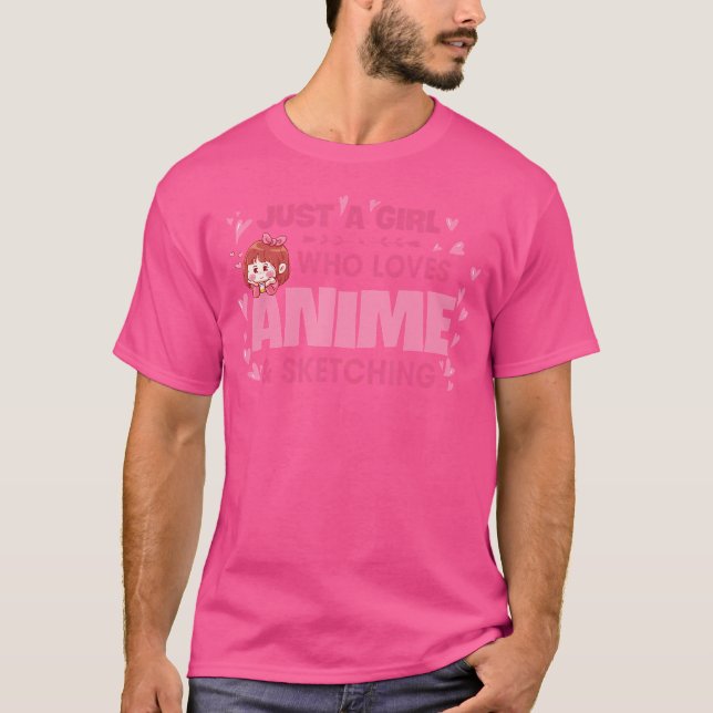 A Girl Who Loves Anime And Sketching Anime Teen Gi T-Shirt (Front)