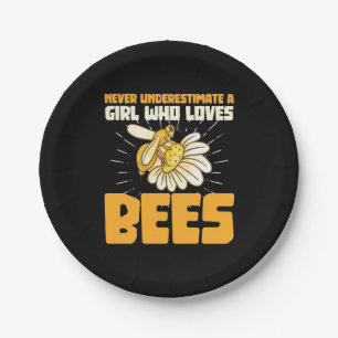 A Girl Who Loves Bees Paper Plates