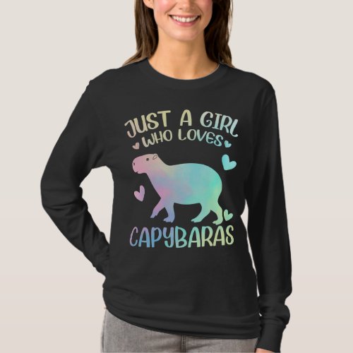 A Girl Who Loves Capybaras T_Shirt