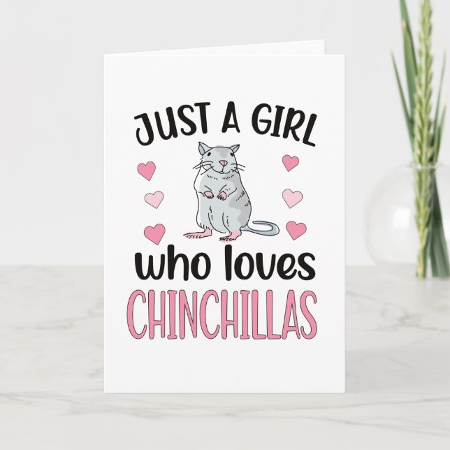 A Girl Who Loves Chinchillas Mom Chinchilla Owner Card (Front)
