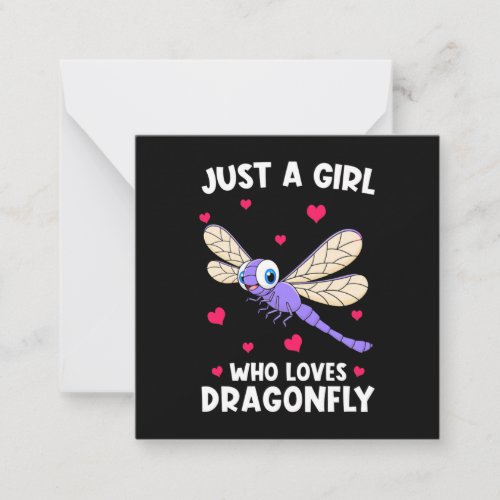 A Girl Who Loves Dragonflies Note Card