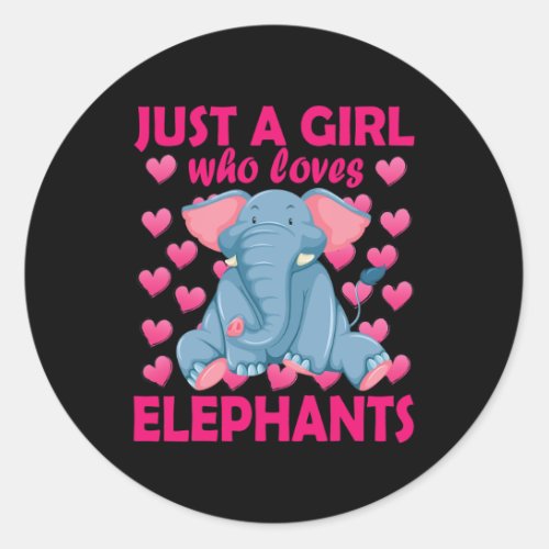 A Girl Who Loves Elephants Zoo Elephant Conservati Classic Round Sticker