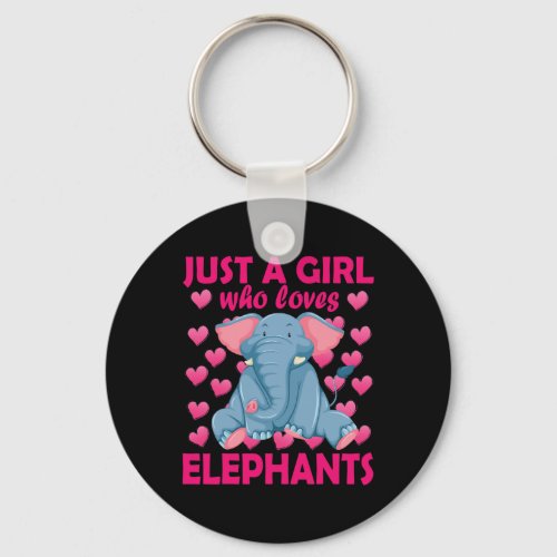 A Girl Who Loves Elephants Zoo Elephant Conservati Keychain