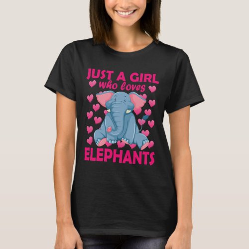 A Girl Who Loves Elephants Zoo Elephant Conservati T_Shirt