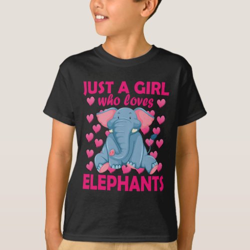A Girl Who Loves Elephants Zoo Elephant Conservati T_Shirt