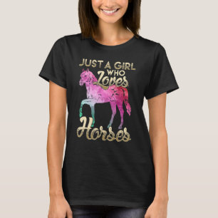 A Girl Who Loves Horses Floral Horse 1 T-Shirt