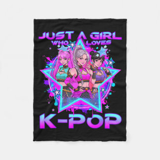 A girl who loves k-pop kids girls k-pop birthdayA Fleece Blanket