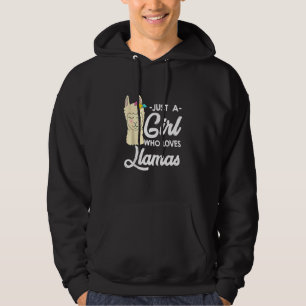 A Girl Who Loves Llamas Funny Alpacas Hoodie