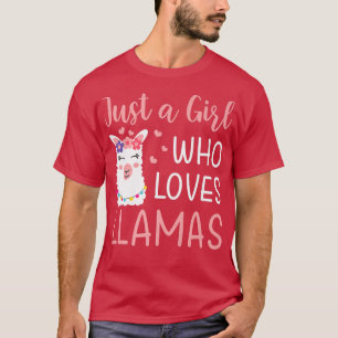A Girl Who Loves Llamas Funny Alpacas T-Shirt