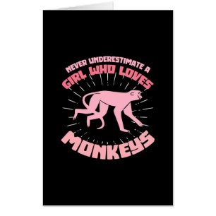 A Girl Who Loves Monkeys Card