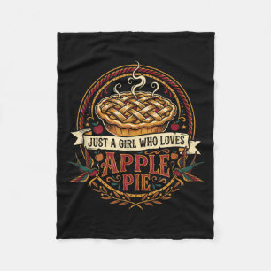 A Girl Who Loves Pie Baking Vintage Thanksgiving Fleece Blanket