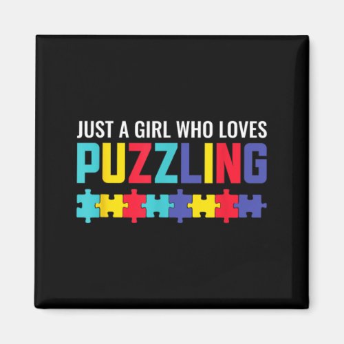 A Girl Who Loves Puzzling Puzzle Puzzle Horror Magnet
