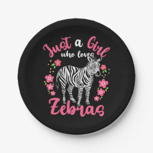 A Girl Who Loves Zebras And Flower Paper Plates