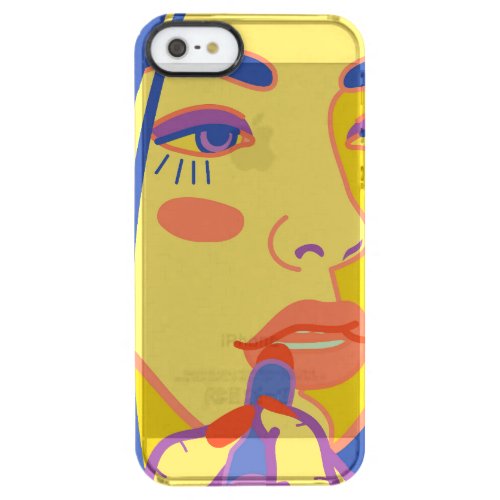a girl who paints her lips clear iPhone SE55s case