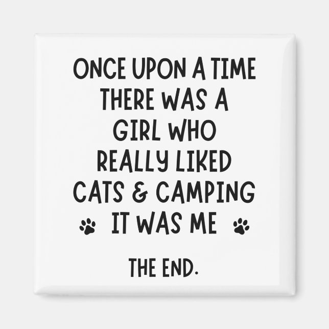 A girl who really liked cats & camping. magnet (Front)