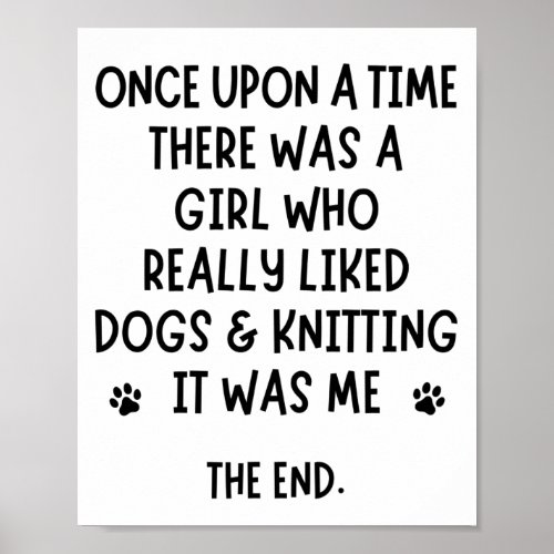 A girl who really liked dogs  knitting poster