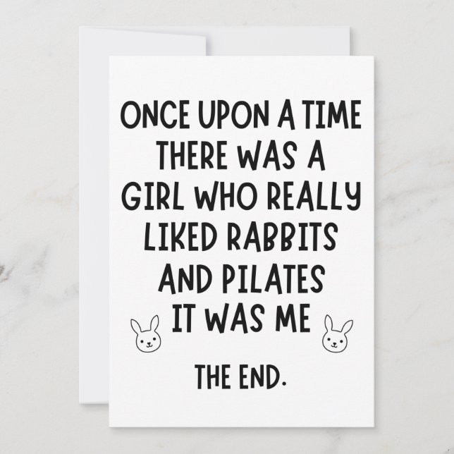 A girl who really liked rabbits and pilates. card (Front)
