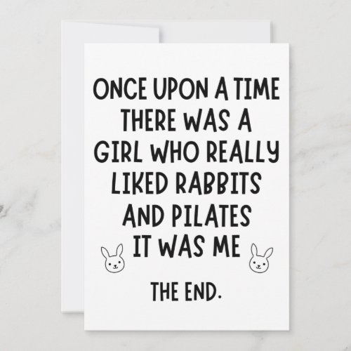 A girl who really liked rabbits and pilates card