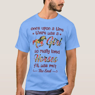A Girl Who Really Loved Horses Cute Horse Lover re T-Shirt
