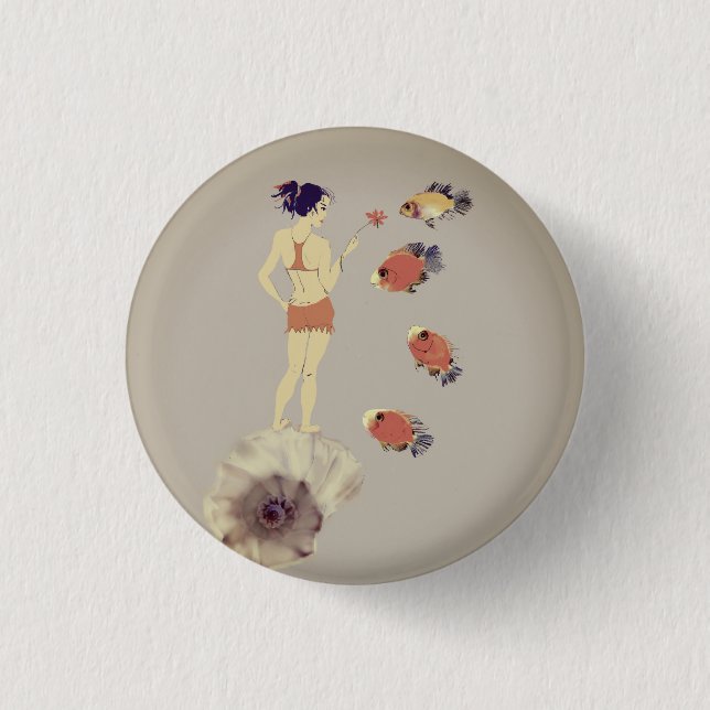 A girl with a flower button (Front)