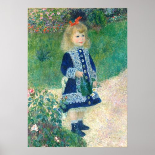 A Girl with a Watering Can Auguste Renoir Fine Art Poster