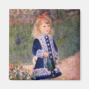 A Girl With A Watering Can by Pierre Renoir Magnet