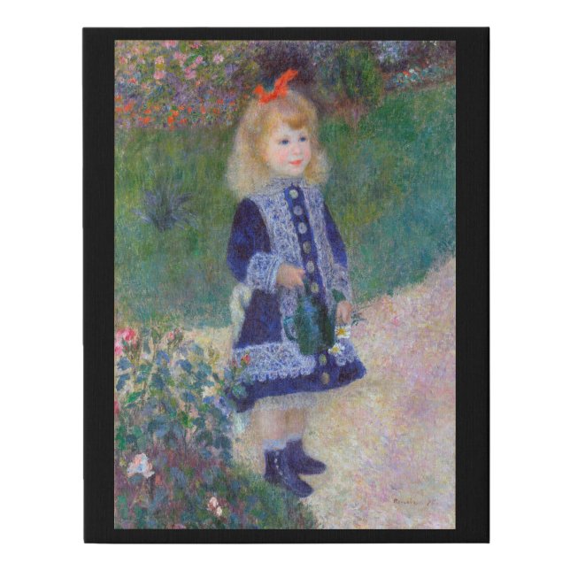 A Girl with a Watering Can, Renoir Faux Canvas Print (Front)