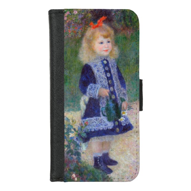 A Girl with a Watering Can, Renoir iPhone Wallet Case (Front)