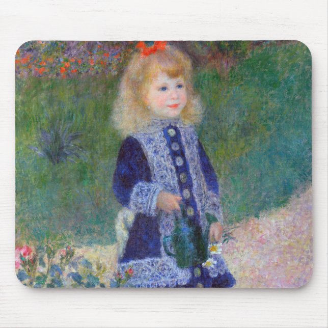 A Girl with a Watering Can, Renoir Mouse Pad (Front)