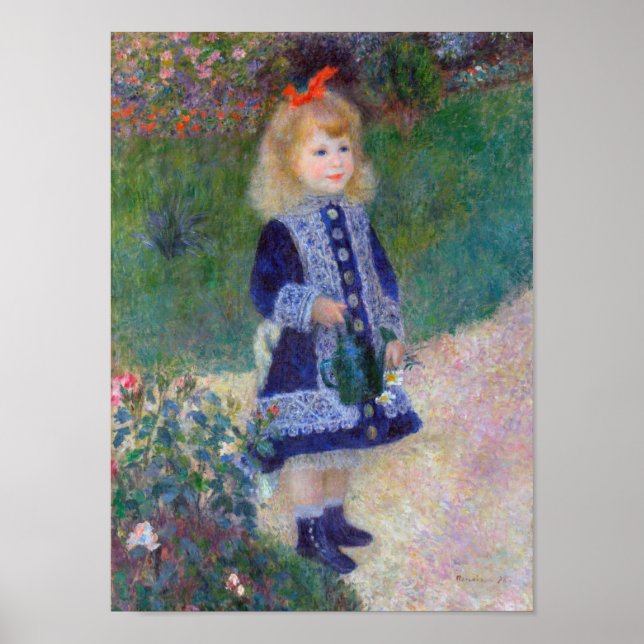 A Girl with a Watering Can, Renoir Poster (Front)