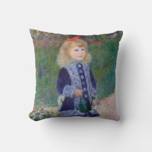 A Girl with a Watering Can, Renoir Throw Pillow