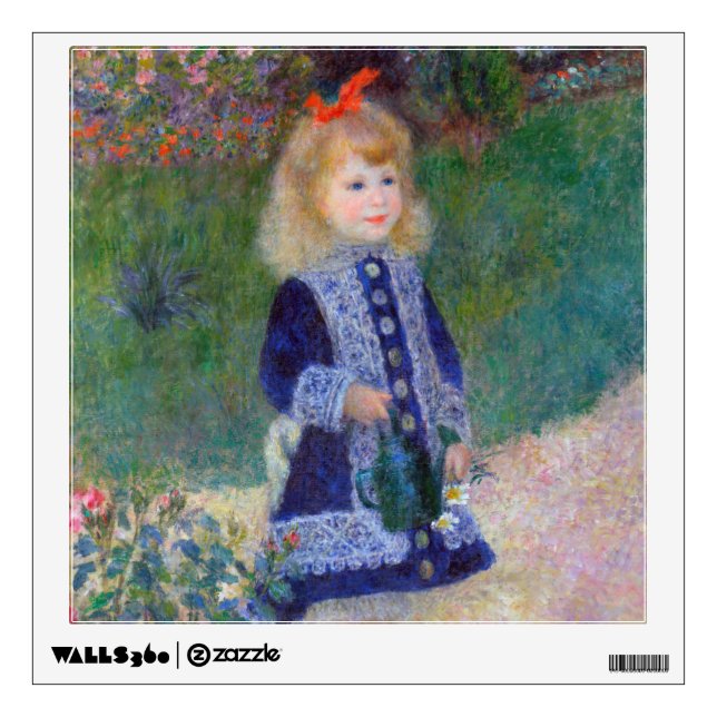 A Girl with a Watering Can, Renoir Wall Decal (Front)