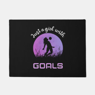 A girl with goals beautiful soccer doormat