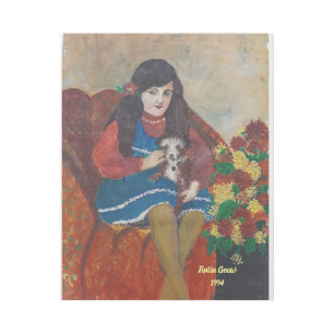a girl with her dog Gallery Wrap