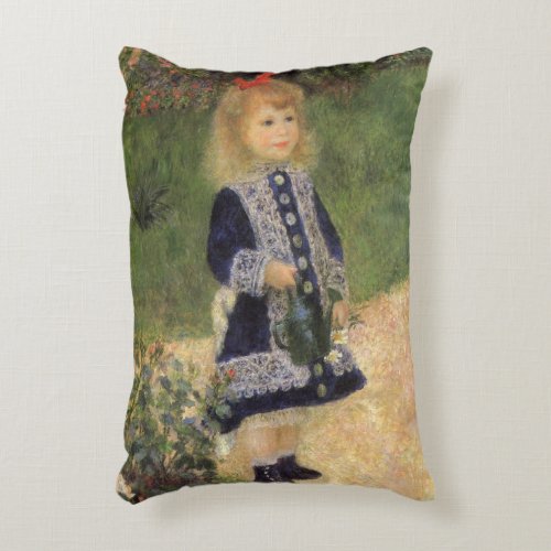A Girl with Watering Can by Pierre Renoir Accent Pillow