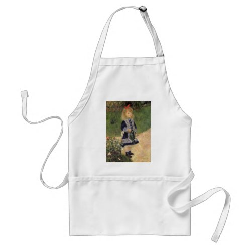 A Girl with Watering Can by Pierre Renoir Adult Apron