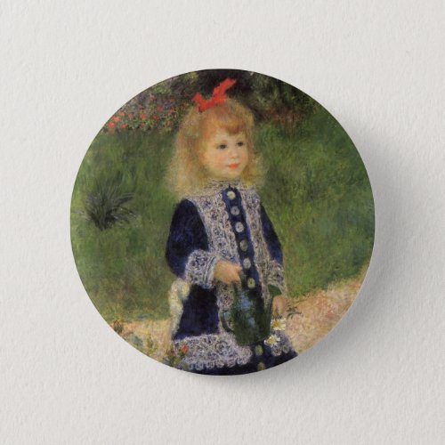 A Girl with Watering Can by Pierre Renoir Button