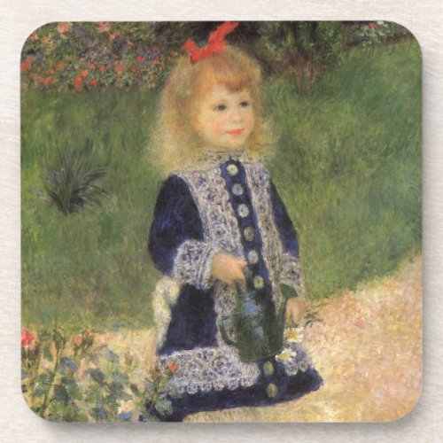 A Girl with Watering Can by Pierre Renoir Coaster