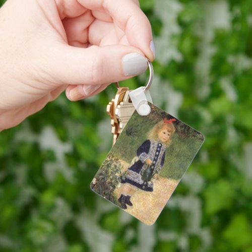 A Girl with Watering Can by Pierre Renoir Keychain