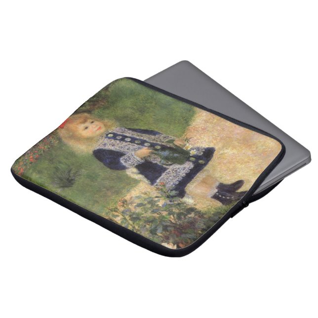 A Girl with Watering Can by Pierre Renoir Laptop Sleeve (Front Top)