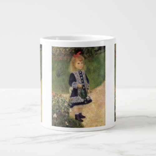 A Girl with Watering Can by Pierre Renoir Large Coffee Mug