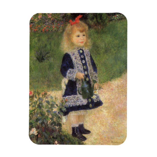 A Girl with Watering Can by Pierre Renoir Magnet (Vertical)