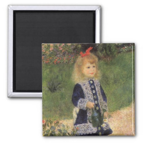 A Girl with Watering Can by Pierre Renoir Magnet